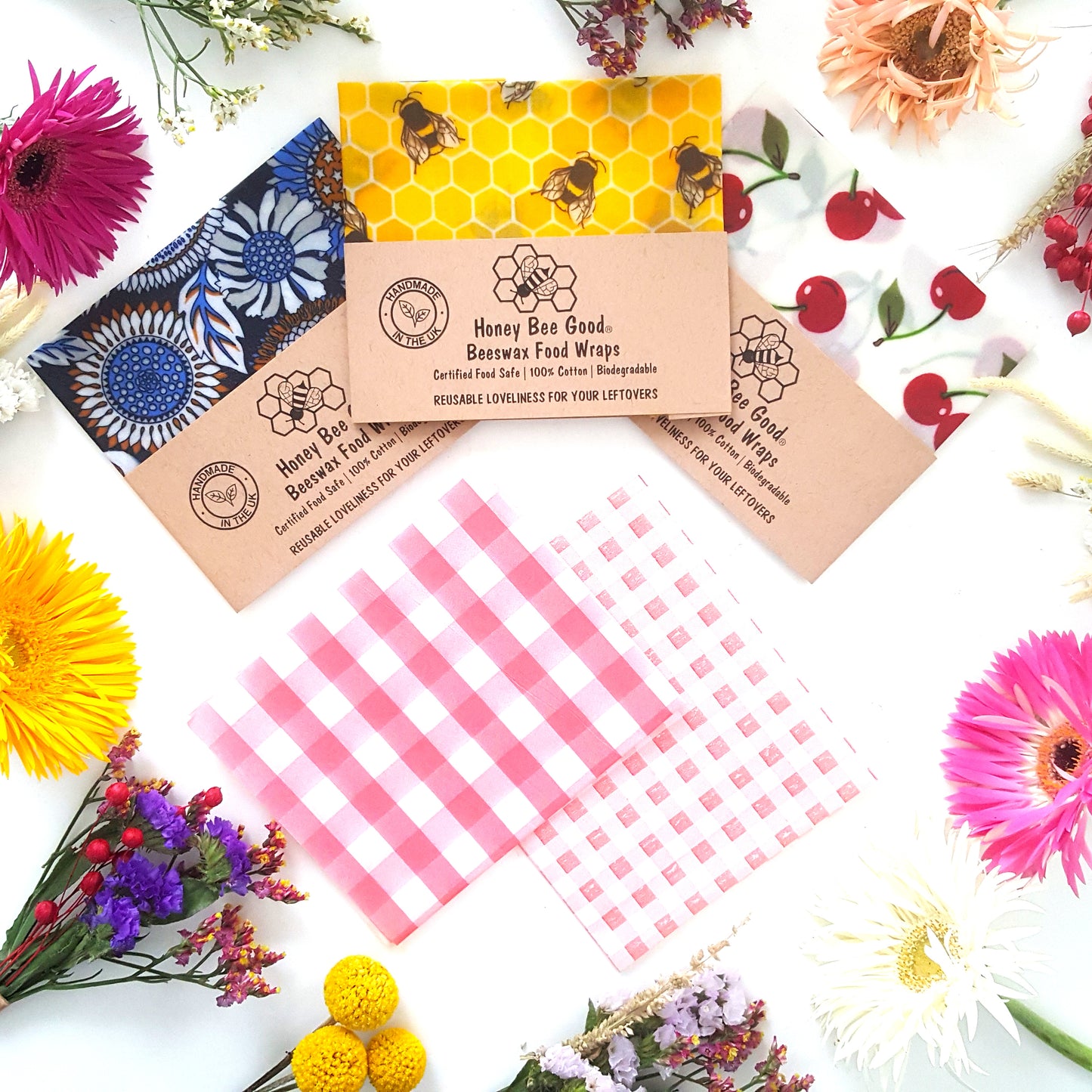 Case of 20 Wedding & Party Favours | Reusable Beeswax Food Wrap | Single Small Mixed Patterns