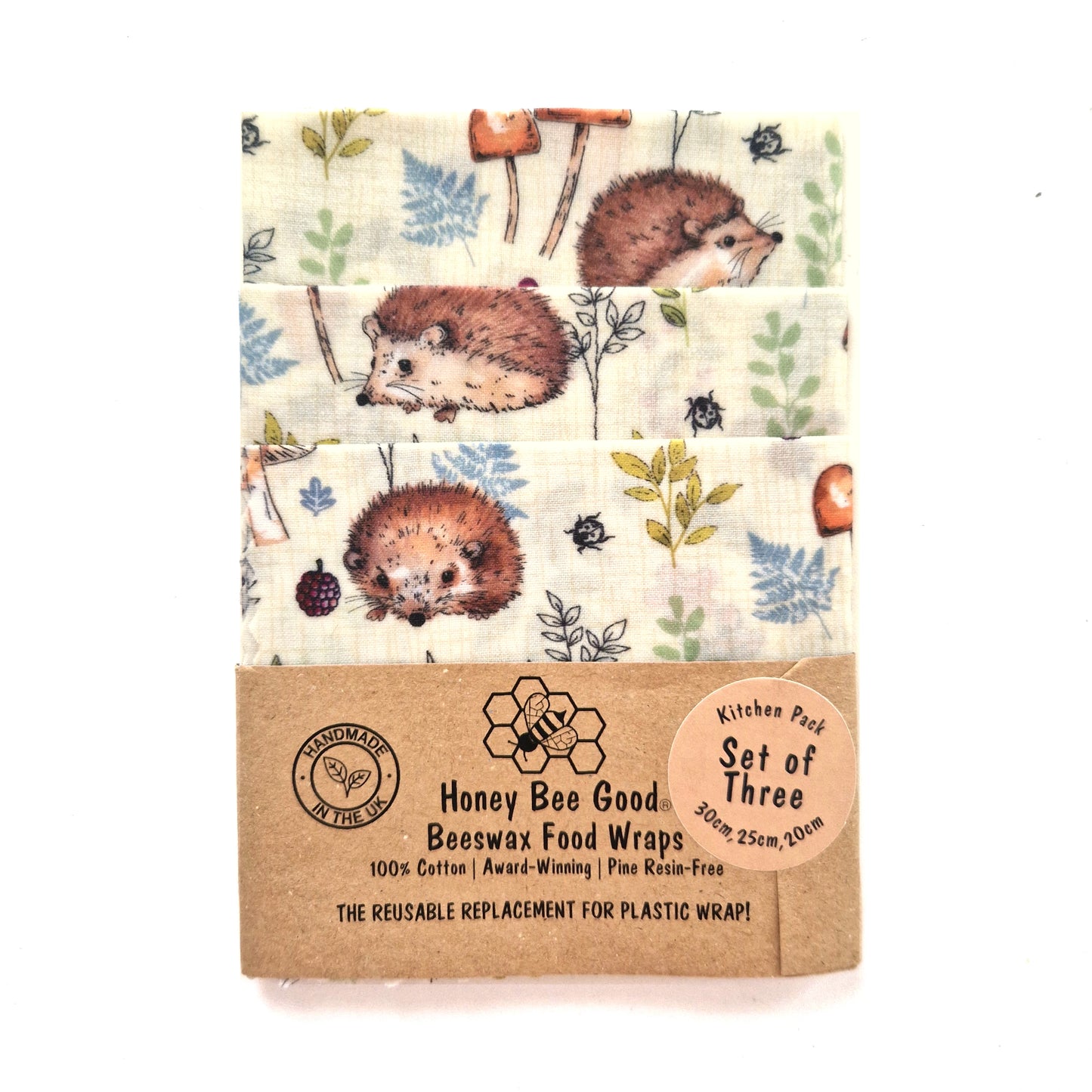 Reusable Beeswax Food Wraps 100% Hand Made in the UK by Honey Bee Good.