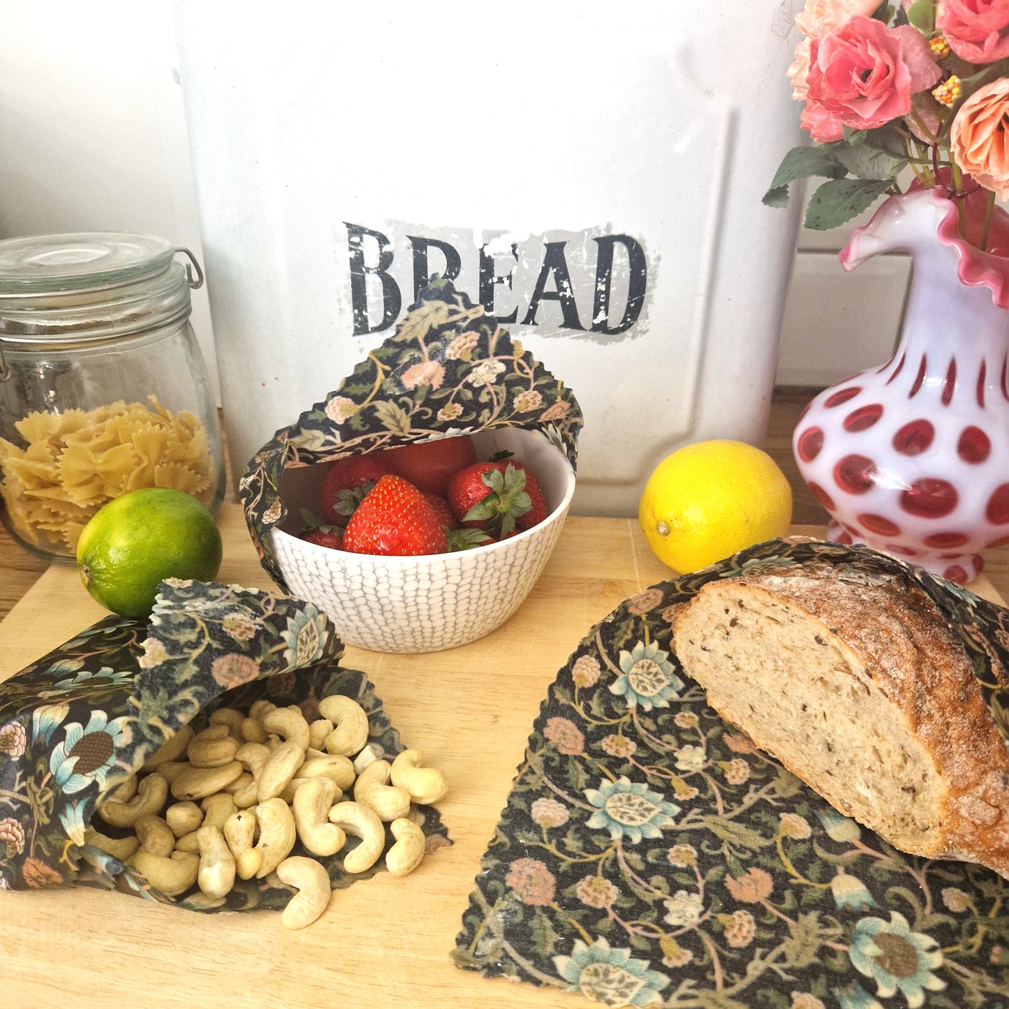 Reusable Beeswax Food Wraps 100% Hand Made in the UK by Honey Bee Good.