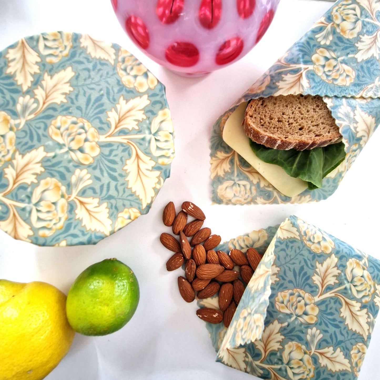 British Beeswax Organic Cotton Set of 3 | William Morris Peony