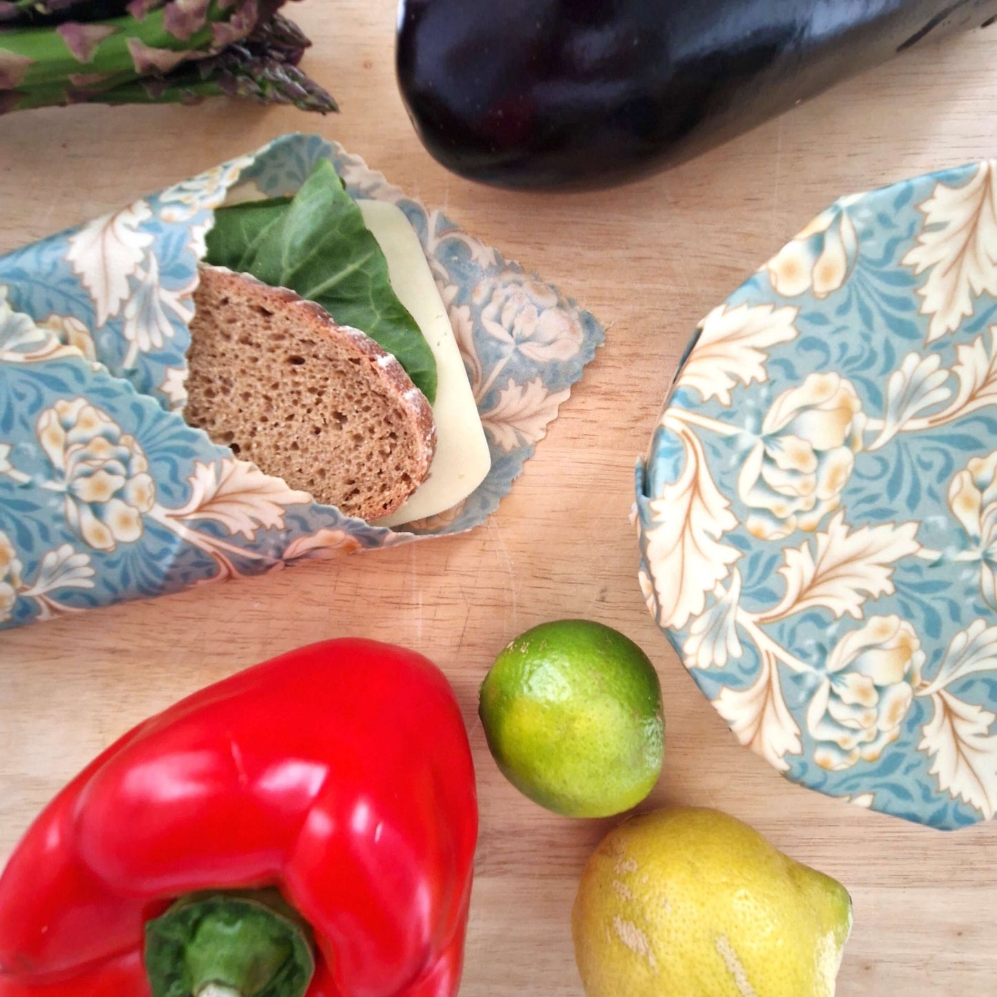 British Beeswax Organic Cotton Set of 3 | William Morris Peony