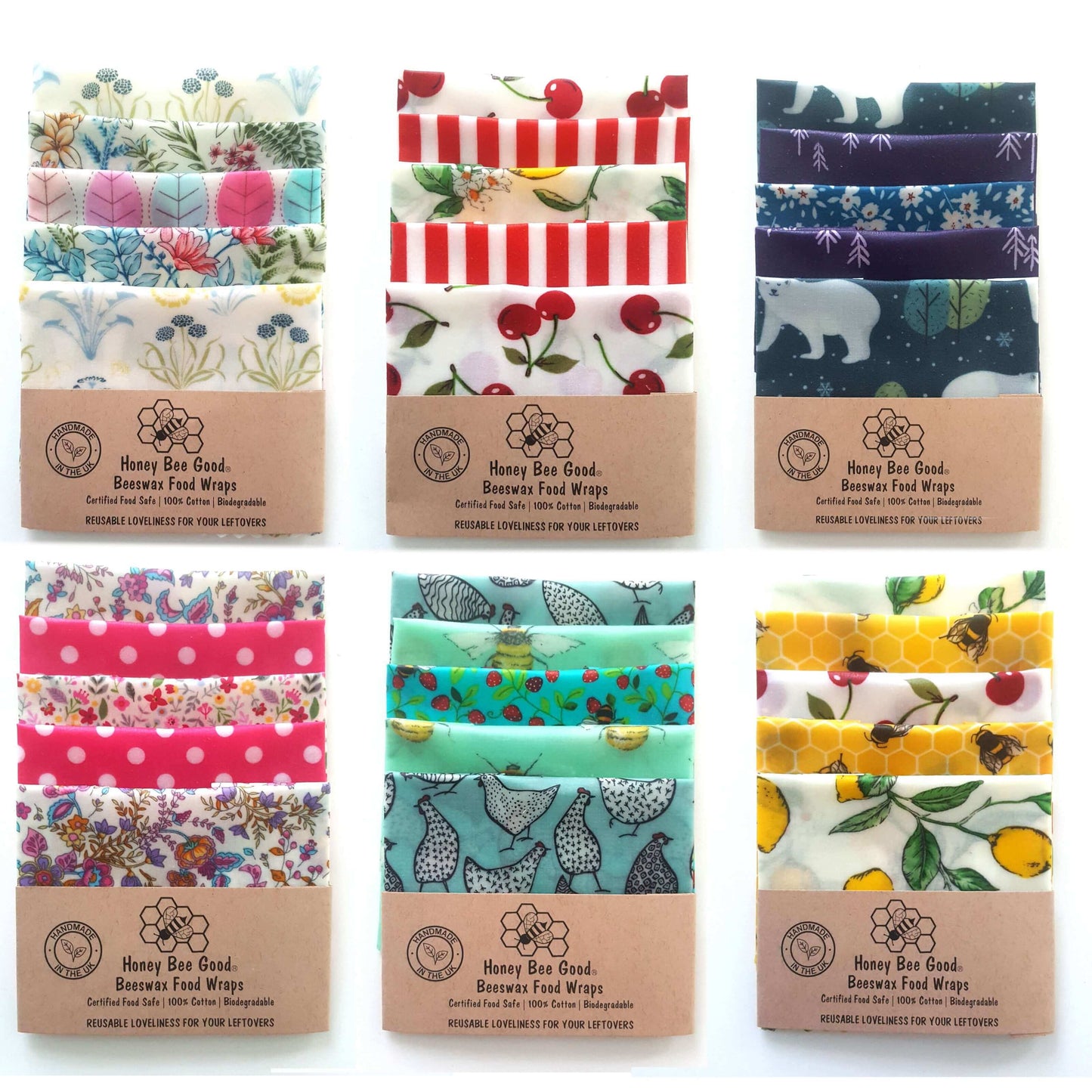 Beeswax Wraps | Classic | Set of 5