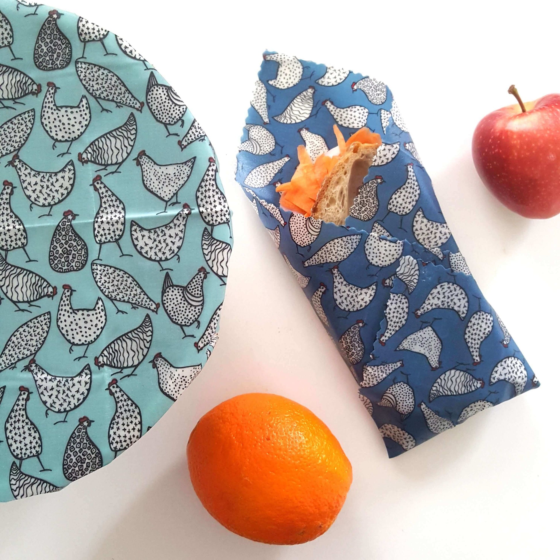 Chicken Run Earth Kind Sandwich & Bowl Set of 2 Large Beeswax Wraps