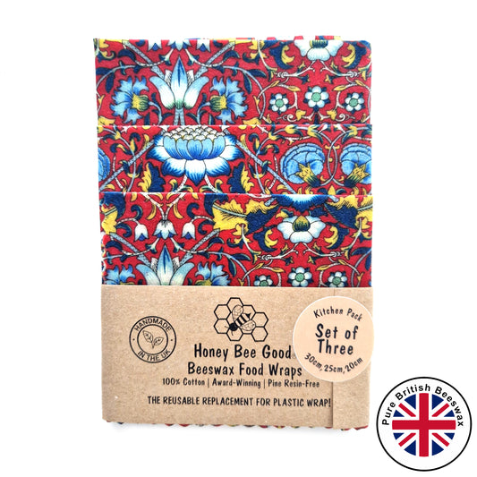 British Beeswax 100% Cotton Set of 3 | Art Nouveau