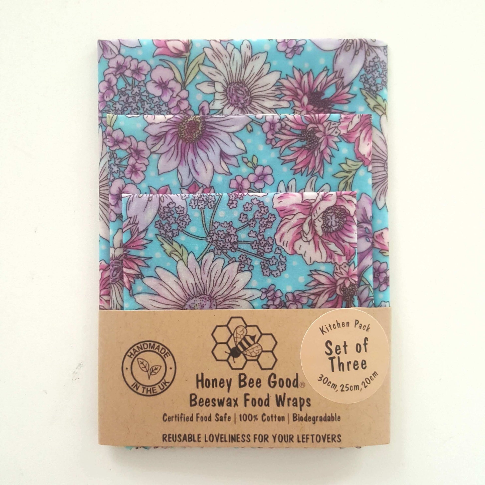 Reusable Beeswax Food Wraps 100% Hand Made in the UK by Honey Bee Good.