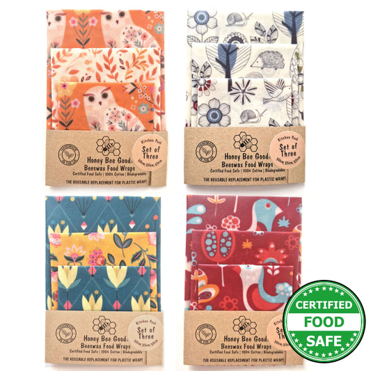 Reusable Beeswax Food Wraps 100% Hand Made in the UK by Honey Bee Good.