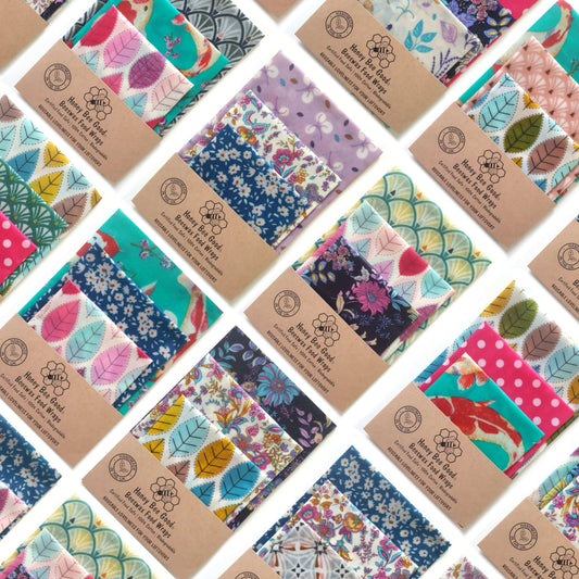 Reusable Beeswax Food Wraps 100% Hand Made in the UK by Honey Bee Good. Bargain sets