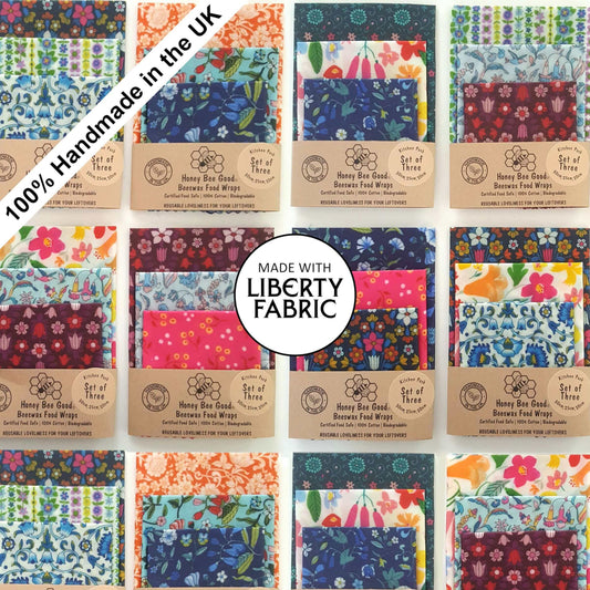 Reusable Beeswax Food Wraps 100% Hand Made in the UK by Honey Bee Good.