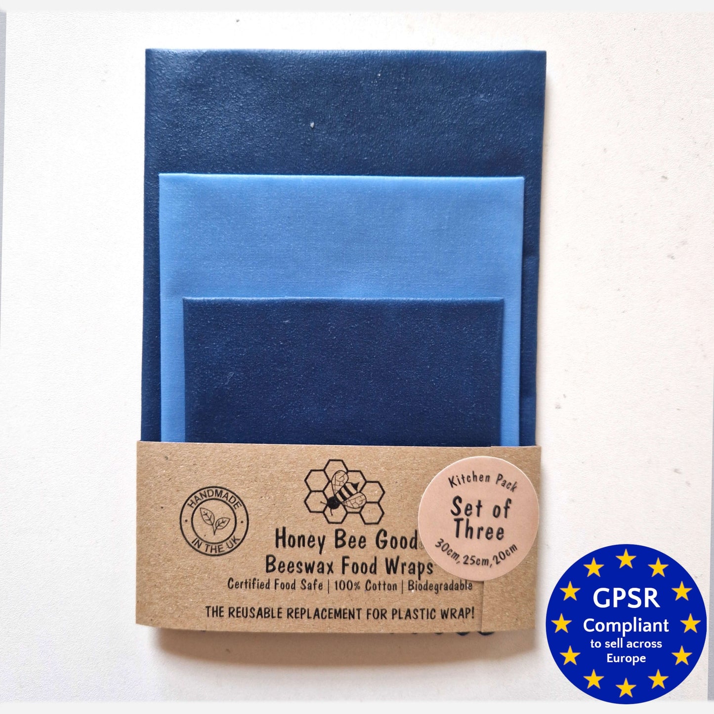 Reusable Beeswax Food Wraps 100% Hand Made in the UK by Honey Bee Good.