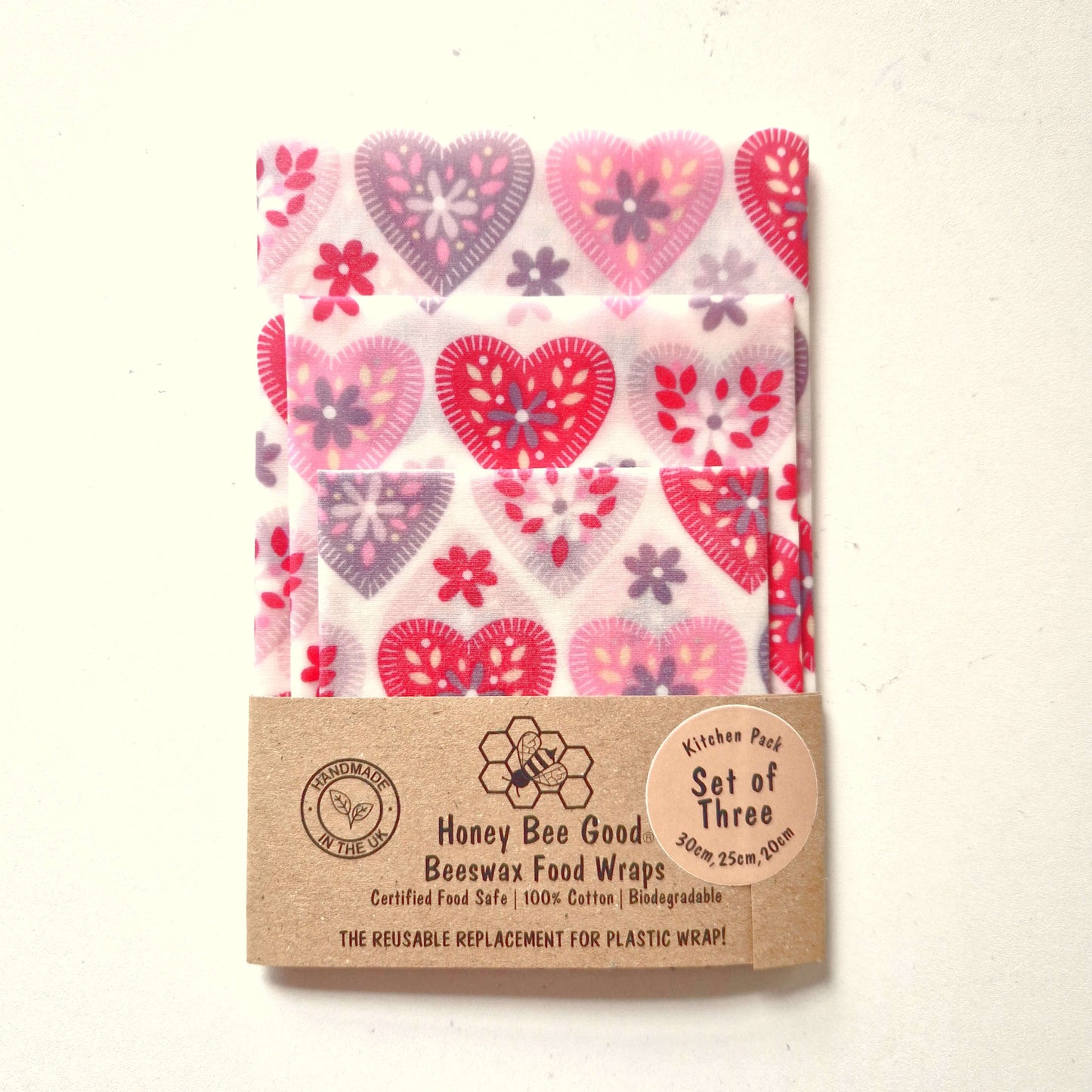 Reusable Beeswax Food Wraps 100% Hand Made in the UK by Honey Bee Good.