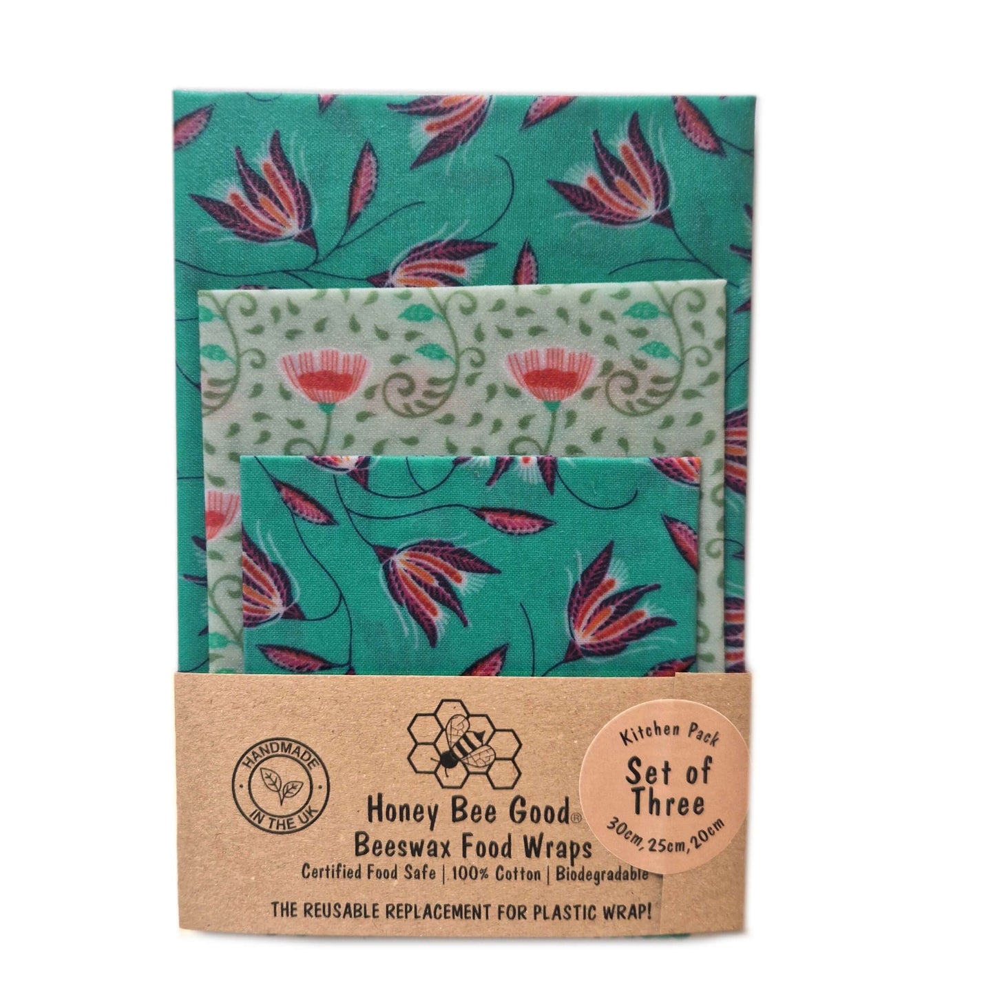 Reusable Beeswax Food Wraps 100% Hand Made in the UK by Honey Bee Good.