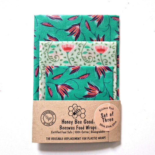 Reusable Beeswax Food Wraps 100% Hand Made in the UK by Honey Bee Good.