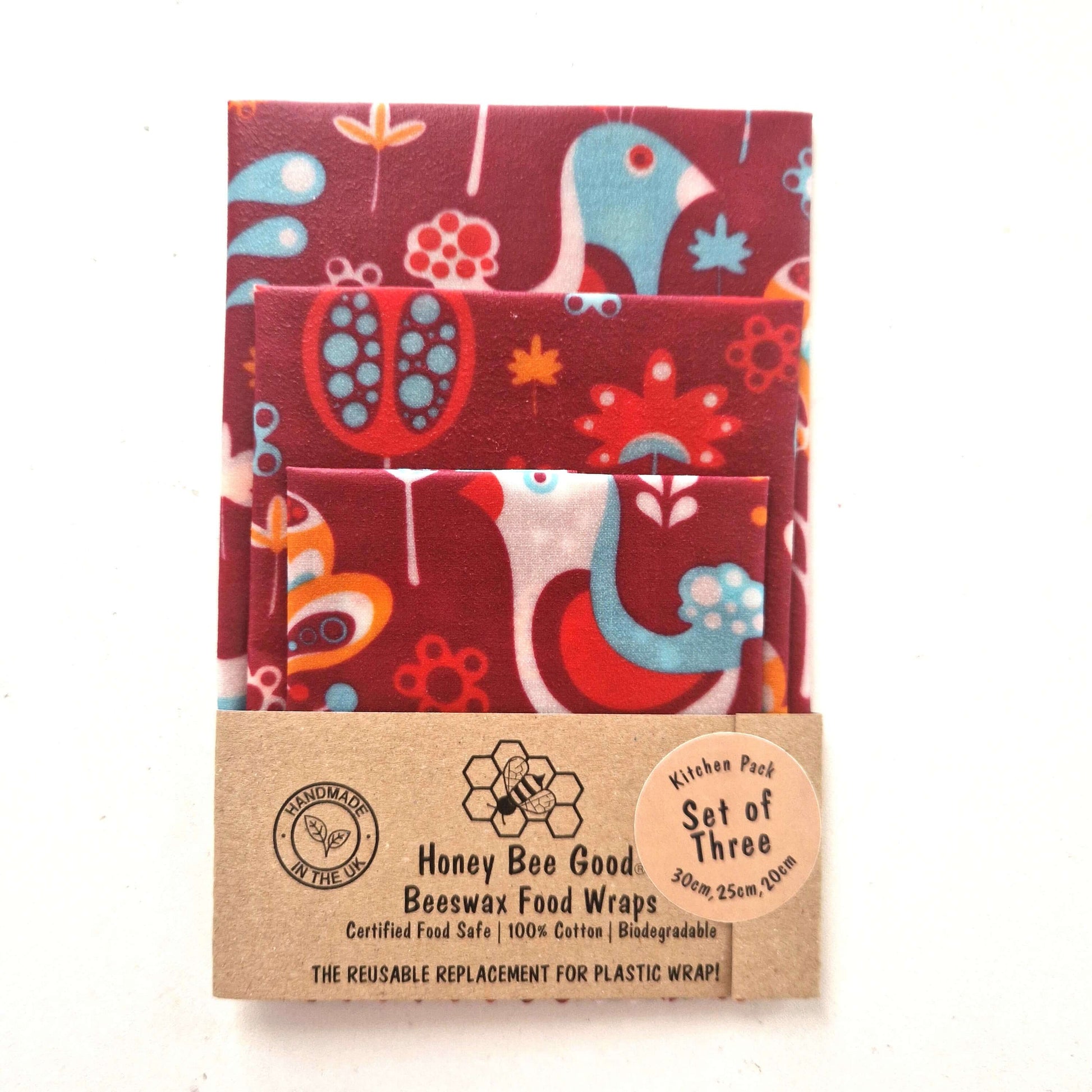 Reusable Beeswax Food Wraps 100% Hand Made in the UK by Honey Bee Good.