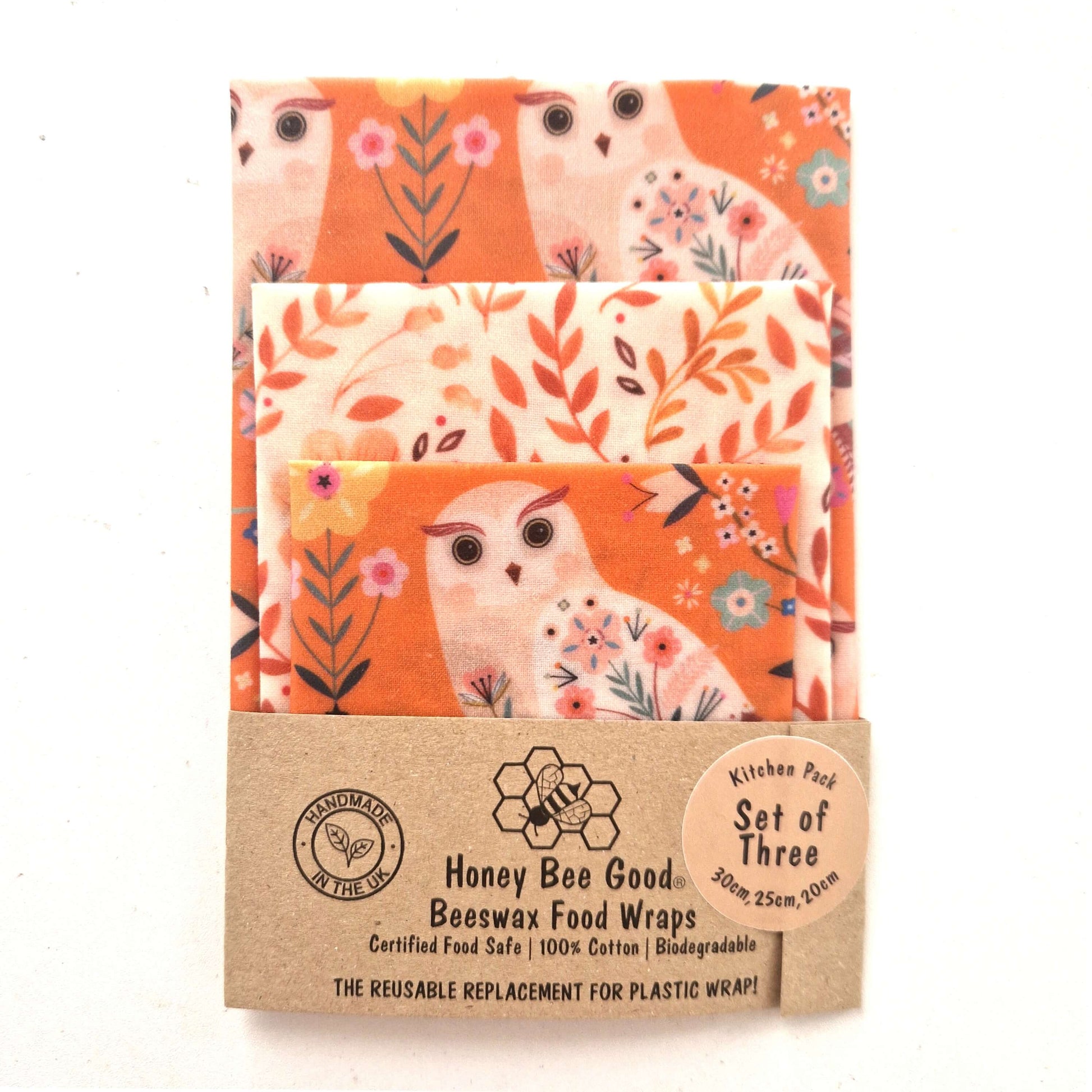 Reusable Beeswax Food Wraps 100% Hand Made in the UK by Honey Bee Good.