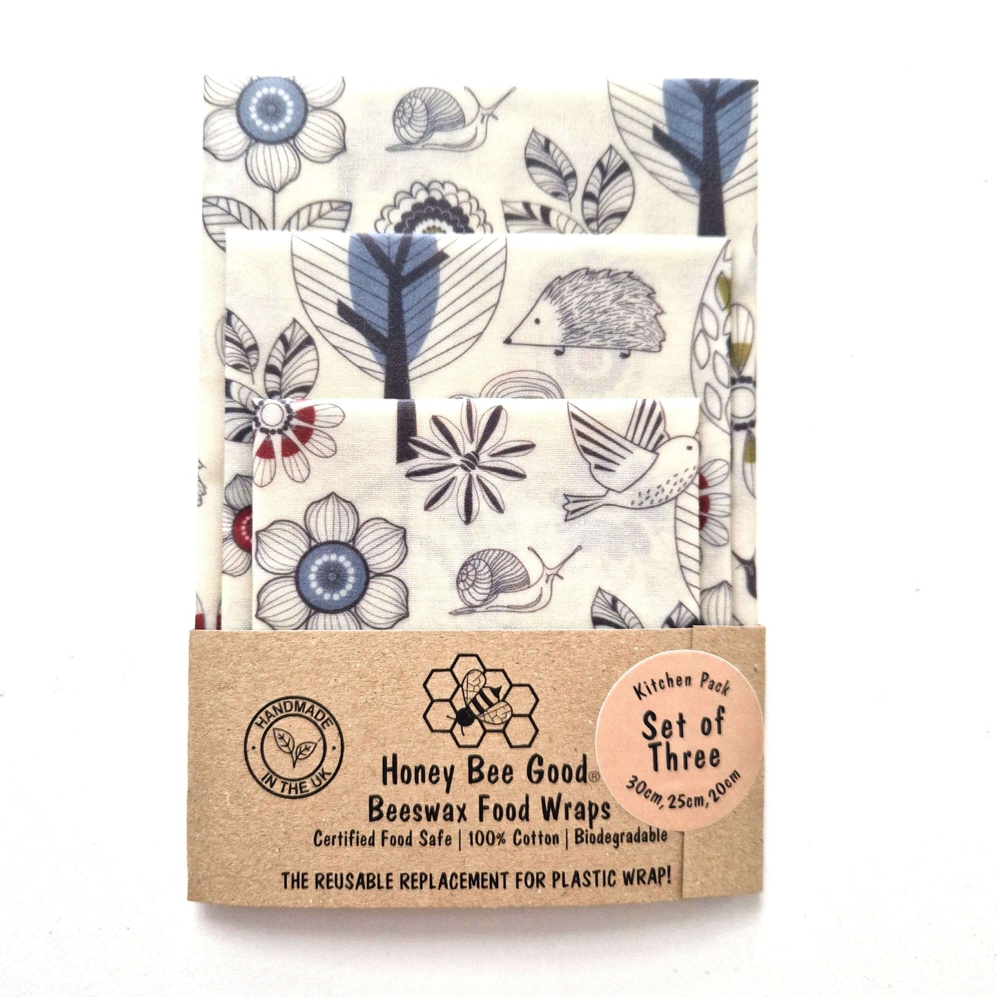 Reusable Beeswax Food Wraps 100% Hand Made in the UK by Honey Bee Good.