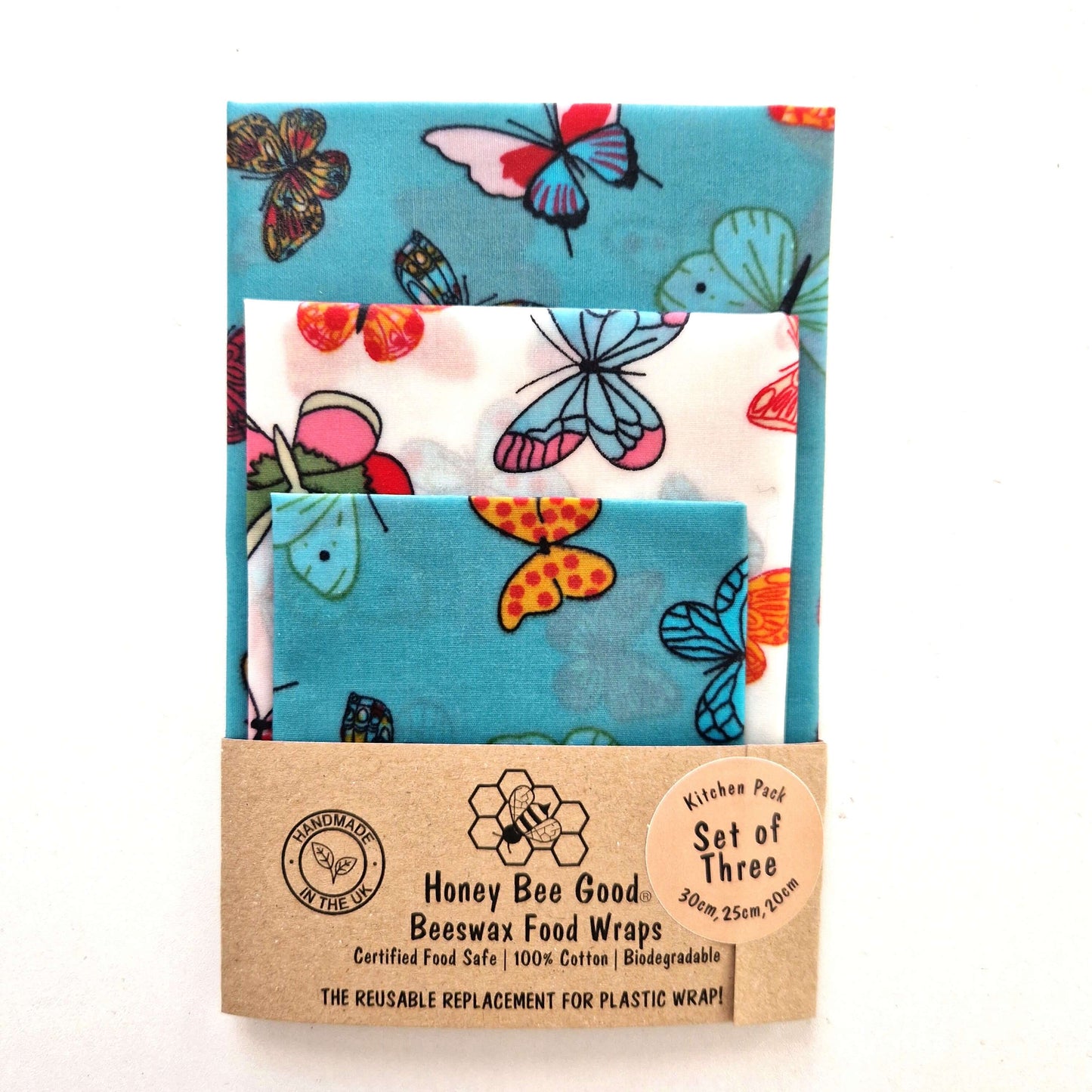 Reusable Beeswax Food Wraps 100% Hand Made in the UK by Honey Bee Good.