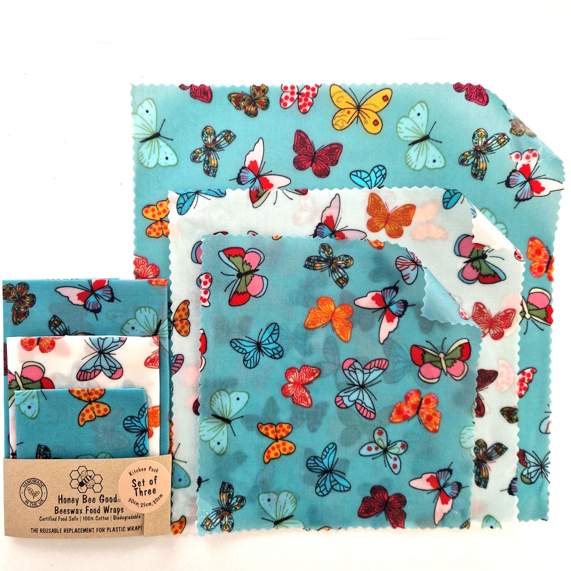 Reusable Beeswax Food Wraps 100% Hand Made in the UK by Honey Bee Good.