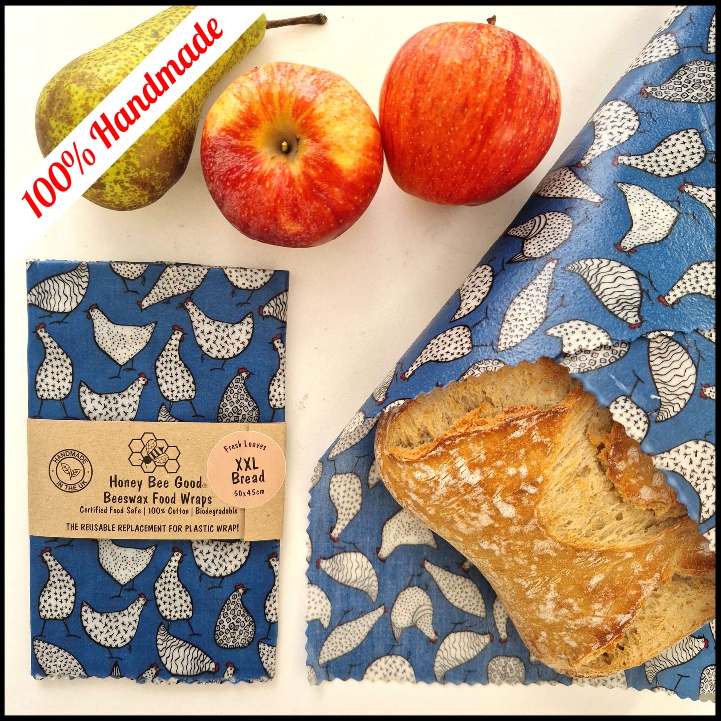 Reusable Beeswax Food Wraps 100% Hand Made in the UK by Honey Bee Good.