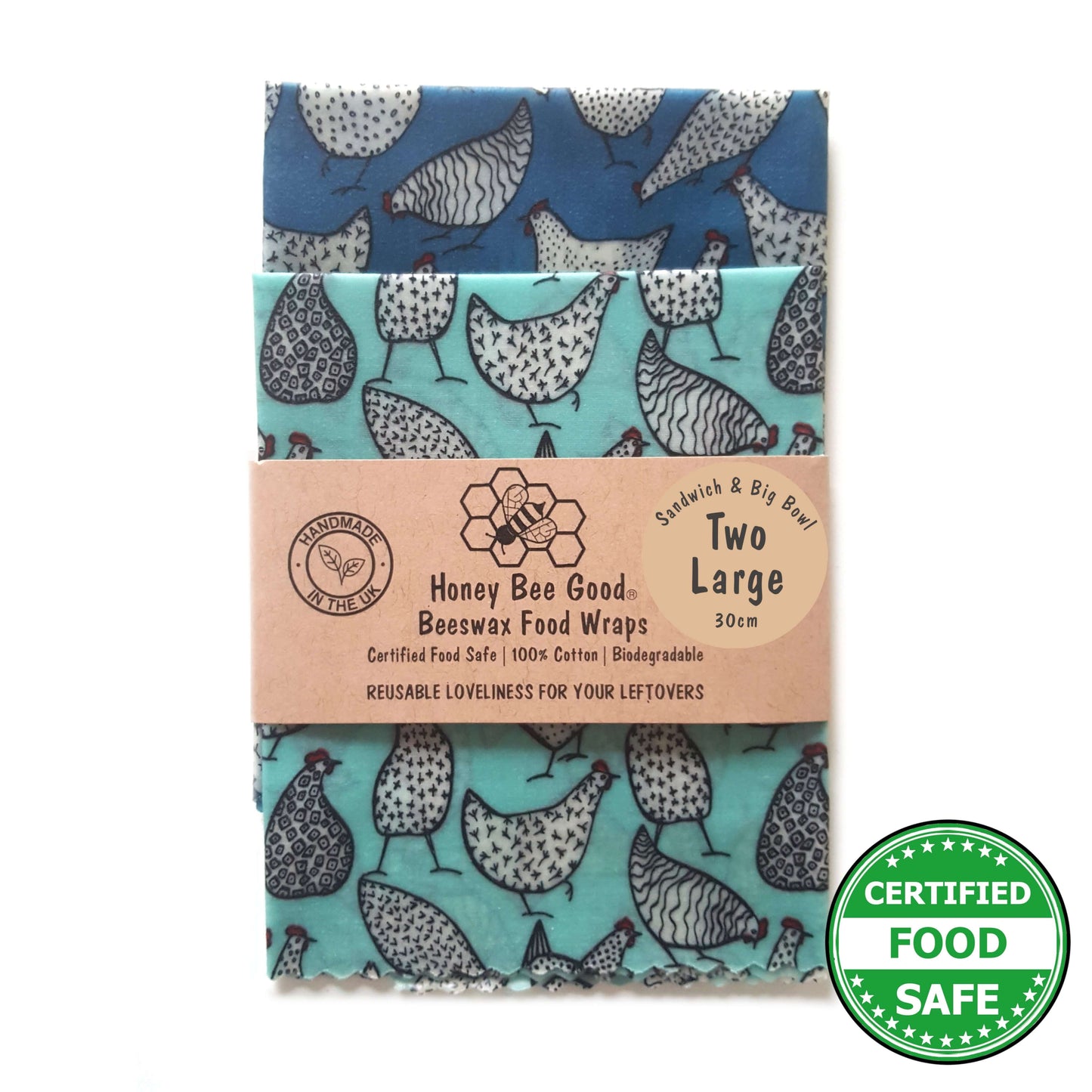 Reusable Beeswax Food Wraps 100% Hand Made in the UK by Honey Bee Good.