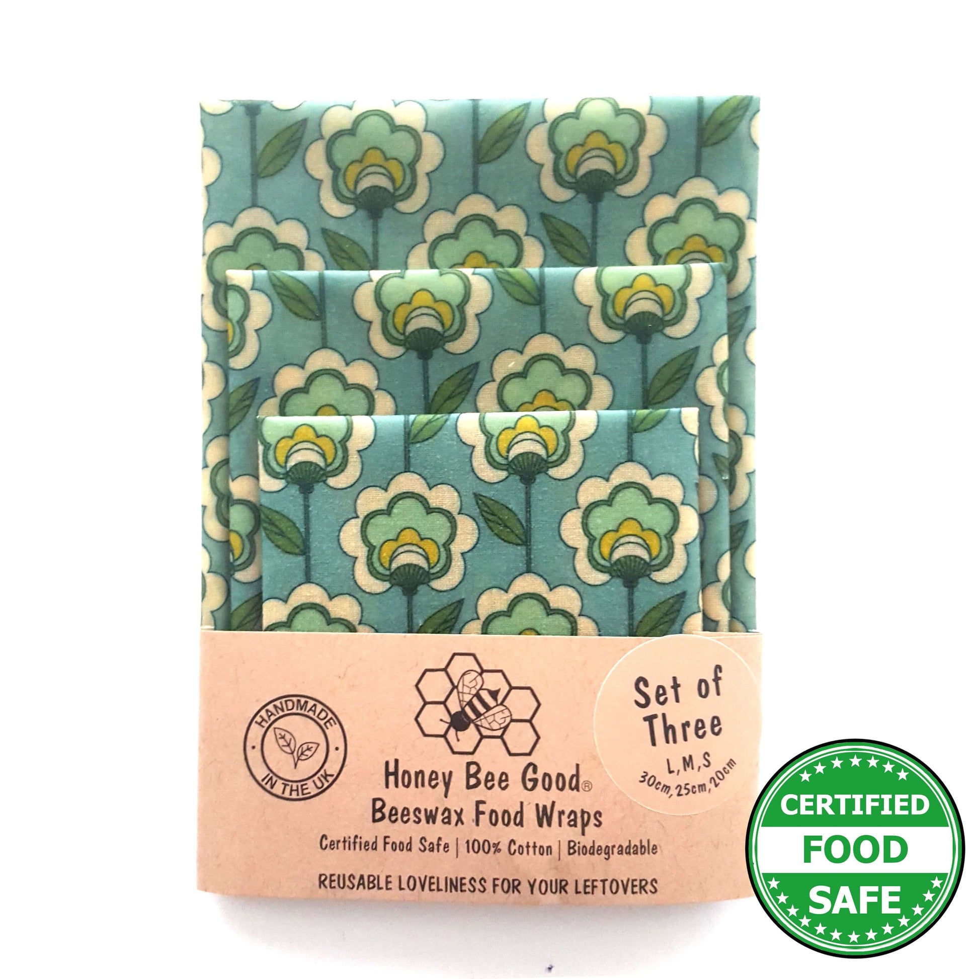 Reusable Beeswax Food Wraps 100% Hand Made in the UK by Honey Bee Good.