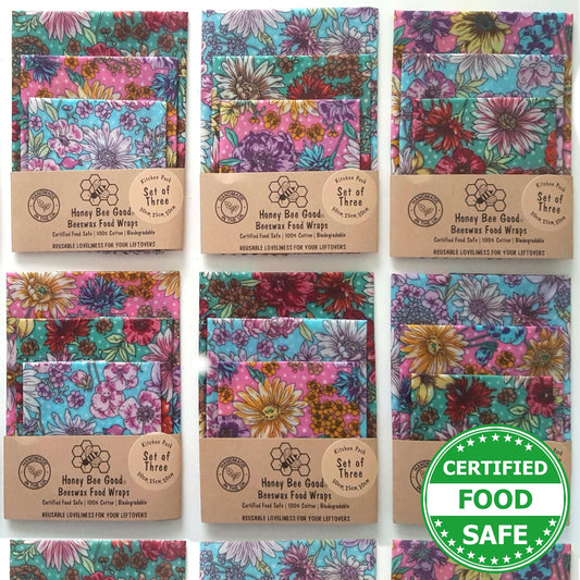 Reusable Beeswax Food Wraps 100% Hand Made in the UK by Honey Bee Good.