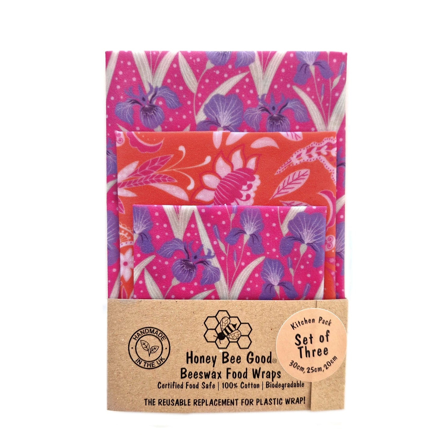 Reusable Beeswax Food Wraps 100% Hand Made in the UK by Honey Bee Good.