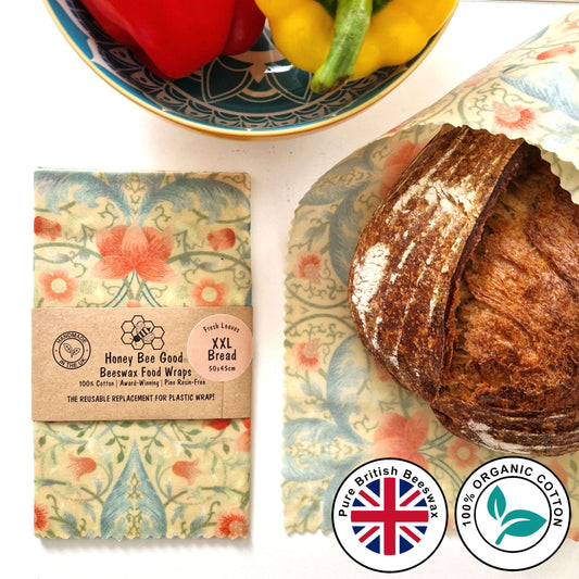 William Morris British Beeswax Organic Cotton XXL Bread Wrap | Lotus