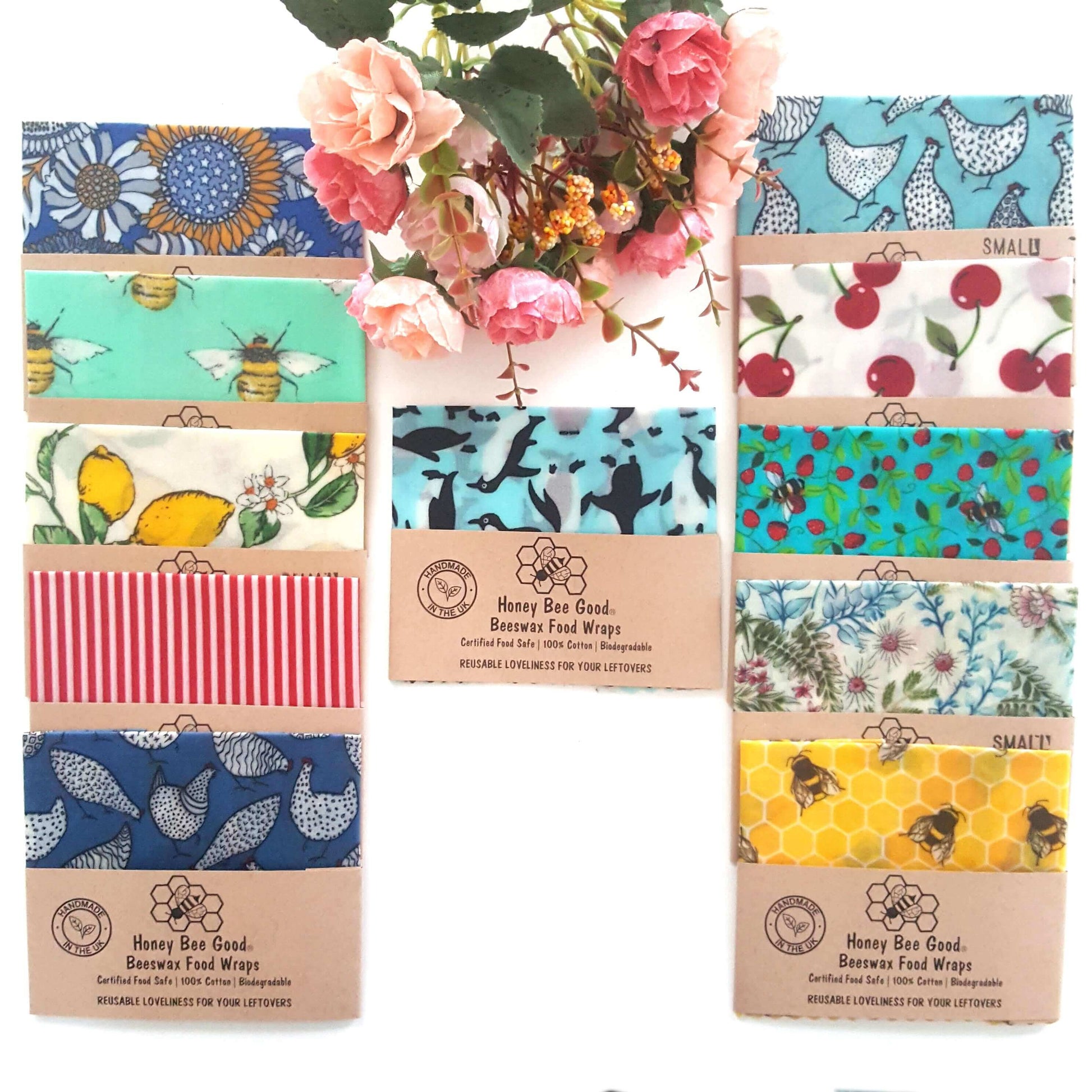 Reusable Beeswax Food Wraps 100% Hand Made in the UK by Honey Bee Good.