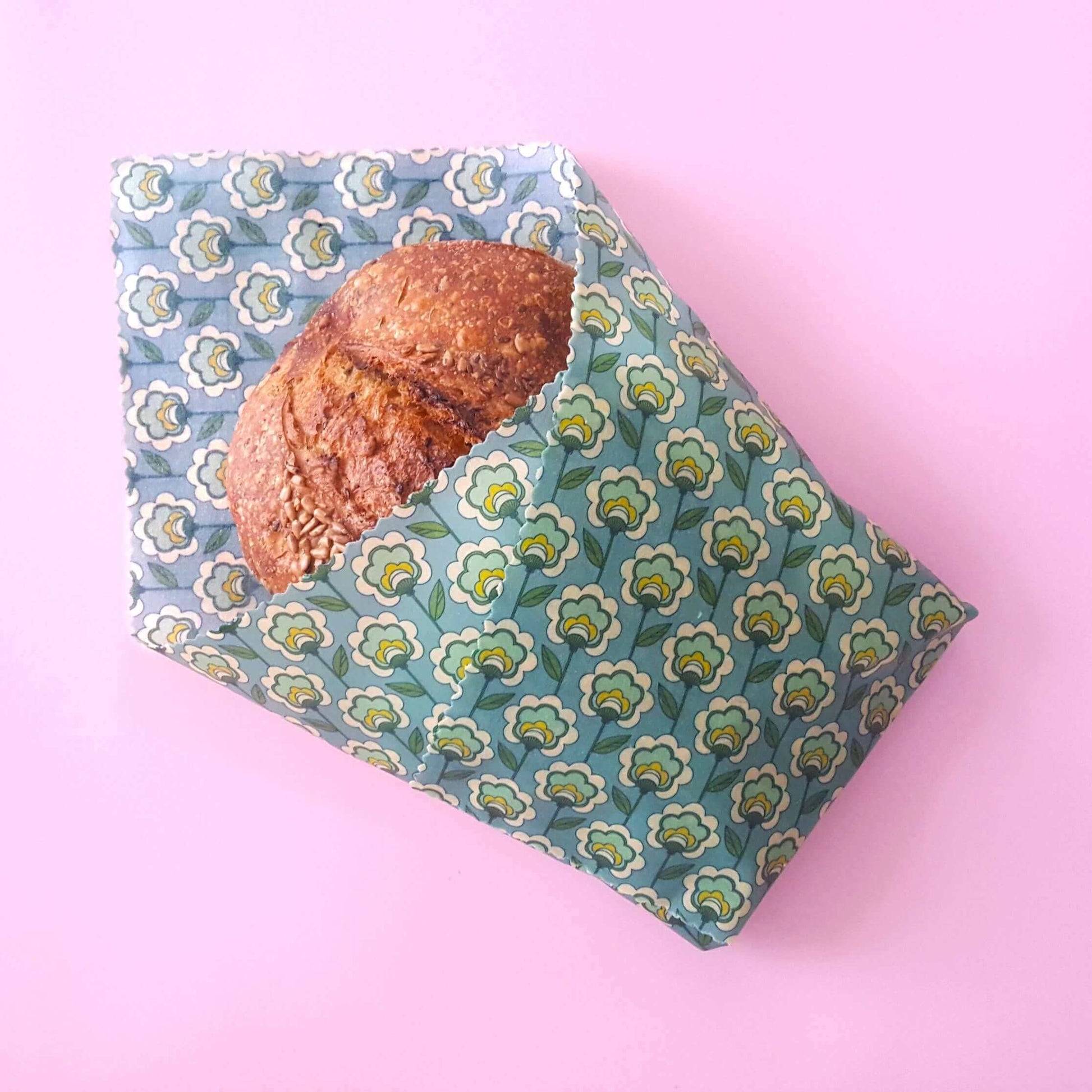 Reusable Beeswax Food Wraps 100% Hand Made in the UK by Honey Bee Good shown in XXL Bread