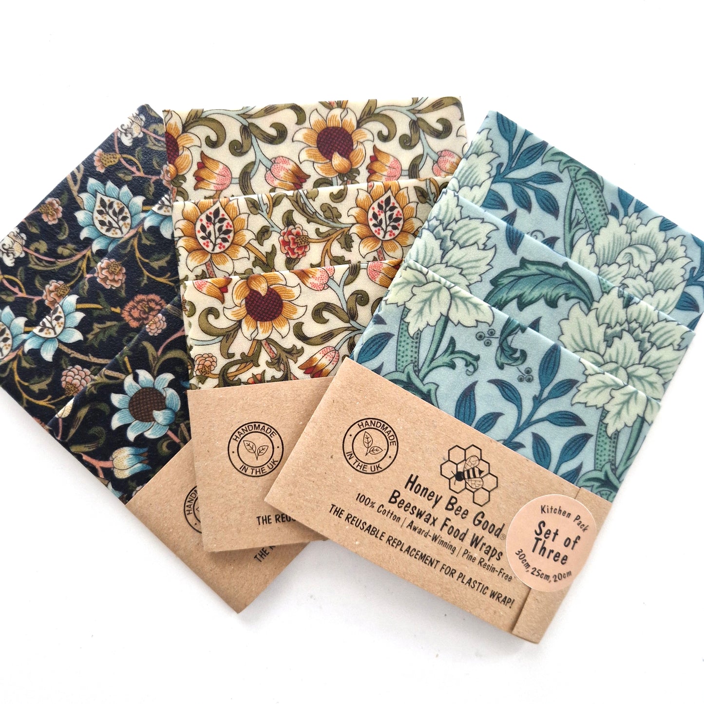 Reusable Beeswax Food Wraps 100% Hand Made in the UK by Honey Bee Good.