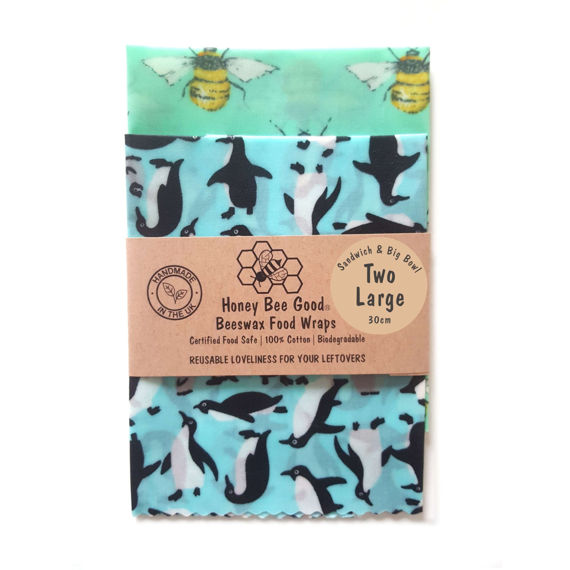 Reusable Beeswax Food Wraps 100% Hand Made in the UK by Honey Bee Good.