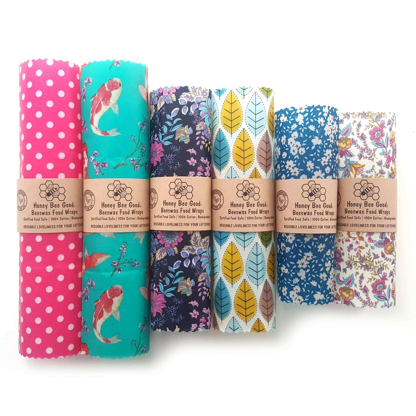 Reusable Beeswax Food Wraps 100% Hand Made in the UK by Honey Bee Good.