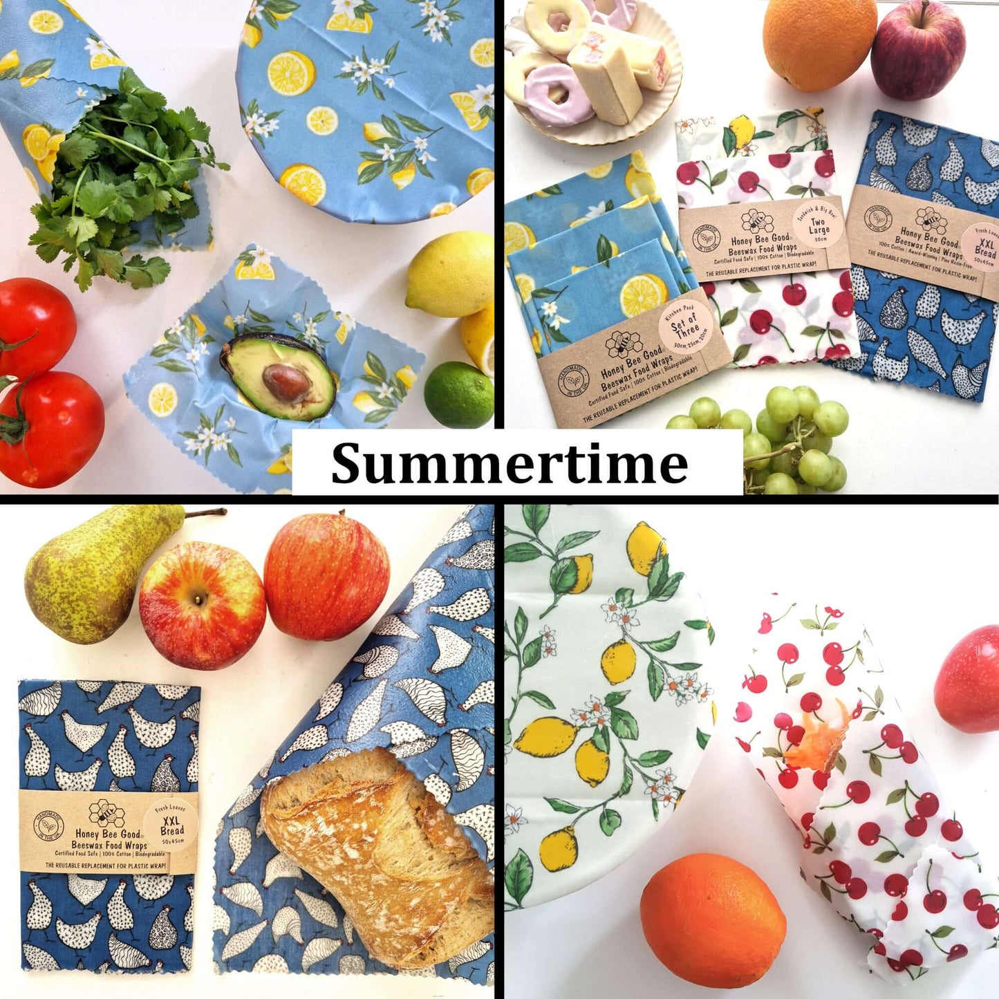 Reusable Beeswax Food Wraps 100% Hand Made in the UK by Honey Bee Good.