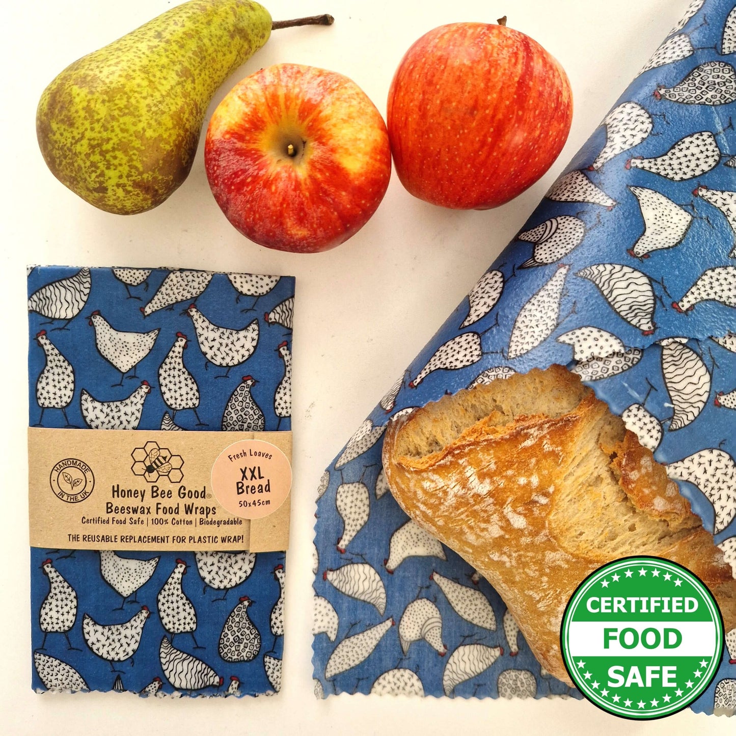 Reusable Beeswax Food Wraps 100% Hand Made in the UK by Honey Bee Good.